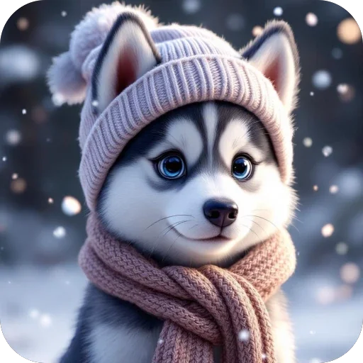 🐶 Стикер «Зимние животные» для Telegram
