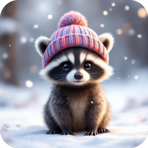 🦝 Стикер «Зимние животные» для Telegram
