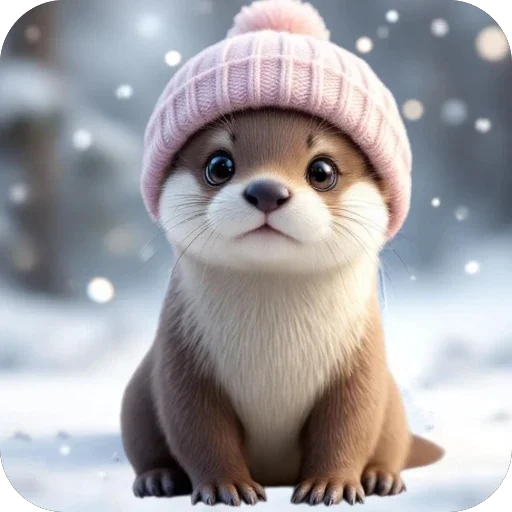 🦦 Стикер «Зимние животные» для Telegram