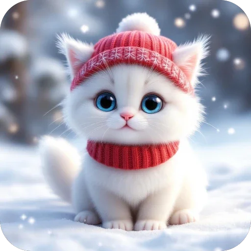 🐈 Стикер «Зимние животные» для Telegram