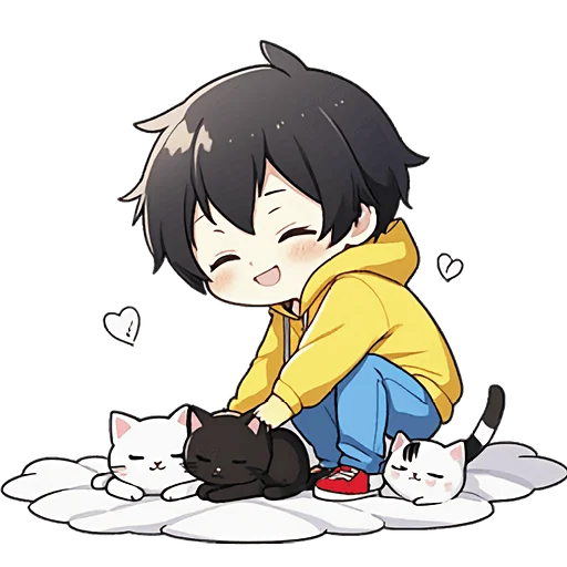 💕 Стикер «Худи кун и котик» для Telegram