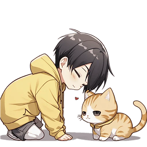 🥰 Стикер «Худи кун и котик» для Telegram