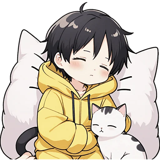 😴 Стикер «Худи кун и котик» для Telegram