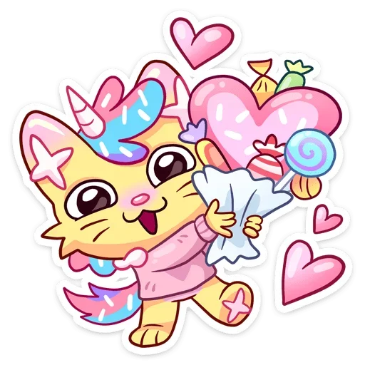 😍 Стикер «Уютненький Кэнди Кэт» для Telegram