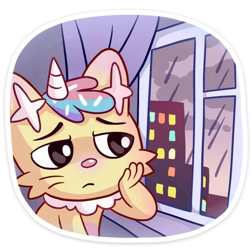 ☹ Стикер «Уютненький Кэнди Кэт» для Telegram