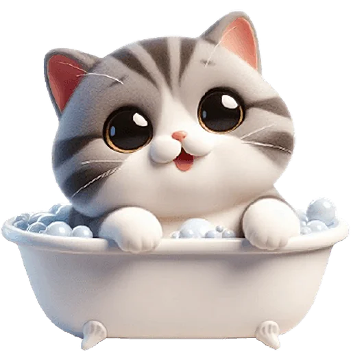 🛁 Стикер «Милый котик» для Telegram