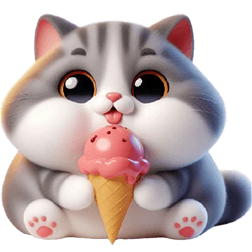 🍦 Стикер «Милый котик» для Telegram