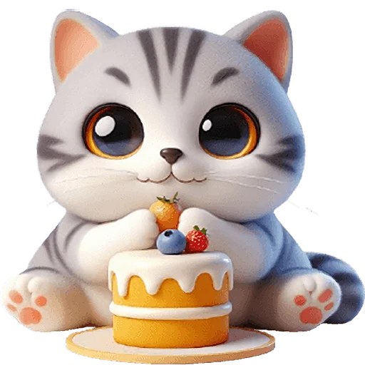 🎂 Стикер «Милый котик» для Telegram