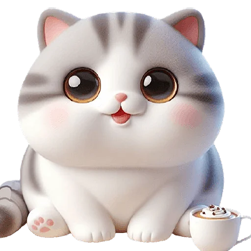 ☕️ Стикер «Милый котик» для Telegram