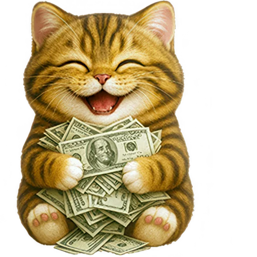 🤑 Стикер «Пухленький котенок» для Telegram