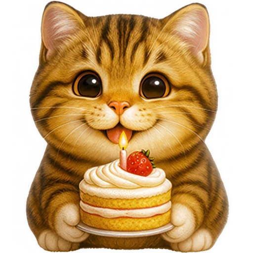 🎂 Стикер «Пухленький котенок» для Telegram