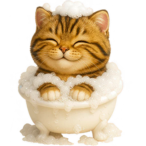 🛁 Стикер «Пухленький котенок» для Telegram