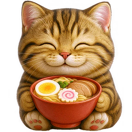 🍝 Стикер «Пухленький котенок» для Telegram