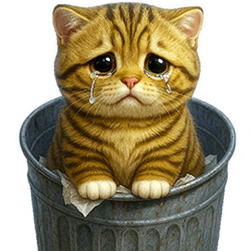 😭 Стикер «Пухленький котенок» для Telegram
