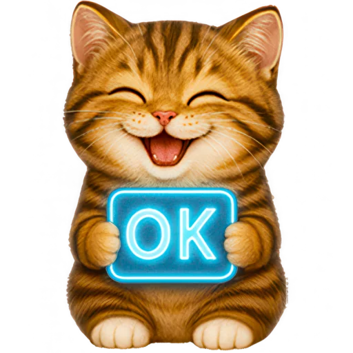👌 Стикер «Пухленький котенок» для Telegram