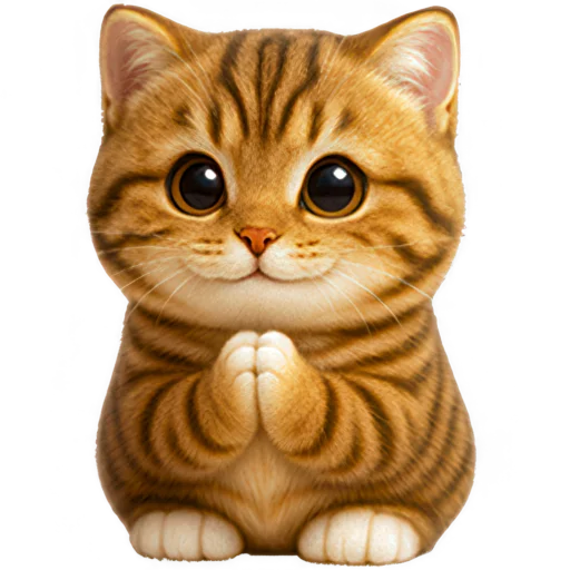 🙏 Стикер «Пухленький котенок» для Telegram