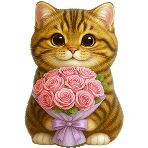 💐 Стикер «Пухленький котенок» для Telegram
