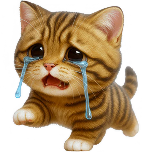 😭 Стикер «Пухленький котенок» для Telegram