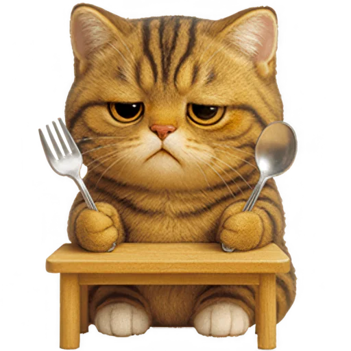 🍴 Стикер «Пухленький котенок» для Telegram