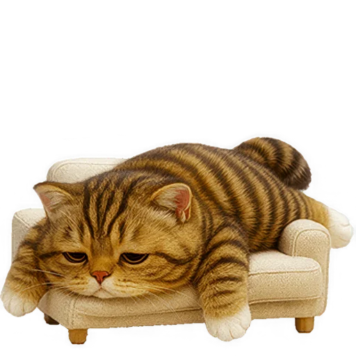😴 Стикер «Пухленький котенок» для Telegram