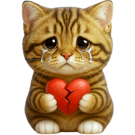 💔 Стикер «Пухленький котенок» для Telegram