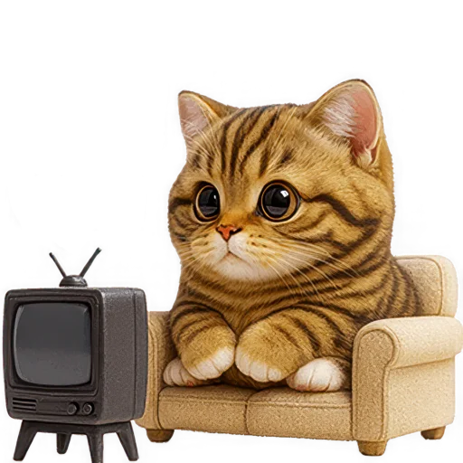 📺 Стикер «Пухленький котенок» для Telegram