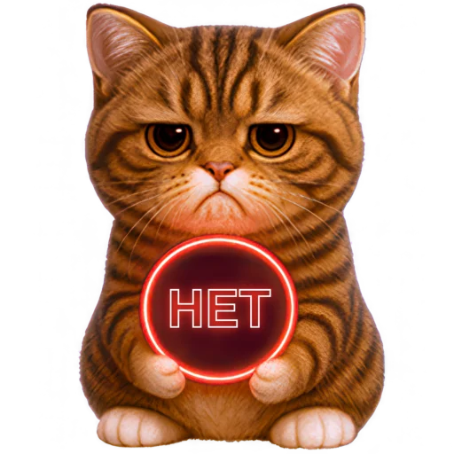 🙅‍♂ Стикер «Пухленький котенок» для Telegram