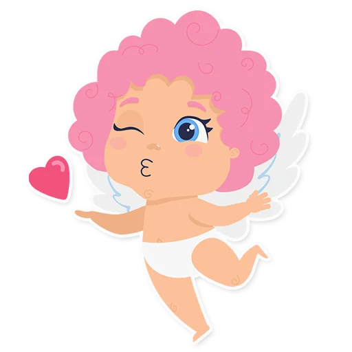 😘 Стикер «Cute cupid» для Telegram