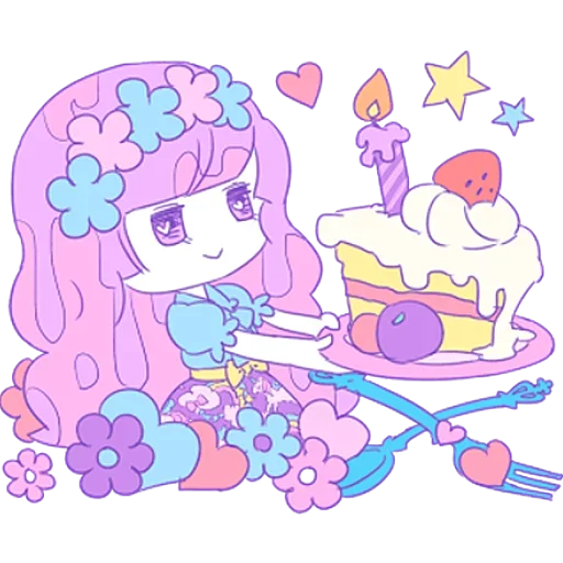 🎂 Стикер «Cute Small Girl» для Telegram