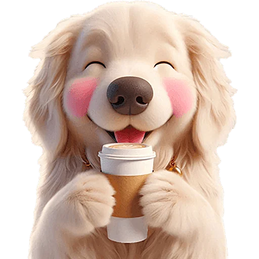 ☕️ Стикер «Золотистый ретривер» для Telegram