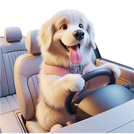 🚗 Стикер «Золотистый ретривер» для Telegram