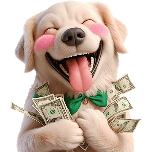 🤑 Стикер «Золотистый ретривер» для Telegram