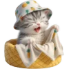 🥱 Эмодзи «Котик в шляпе ананасе» для Telegram