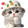 😘 Эмодзи «Котик в шляпе ананасе» для Telegram