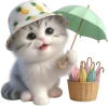 ☂ Эмодзи «Котик в шляпе ананасе» для Telegram