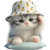 😌 Эмодзи «Котик в шляпе ананасе» для Telegram