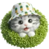 🥹 Эмодзи «Котик в шляпе ананасе» для Telegram