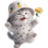 🌼 Эмодзи «Котик в шляпе ананасе» для Telegram