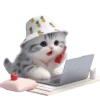 💼 Эмодзи «Котик в шляпе ананасе» для Telegram