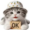 👌 Эмодзи «Котик в шляпе ананасе» для Telegram