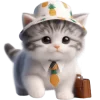 💼 Эмодзи «Котик в шляпе ананасе» для Telegram
