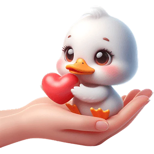 ❤️ Стикер «Милая утка» для Telegram