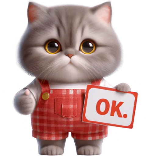 👌 Стикер «Кот в комбинезоне» для Telegram