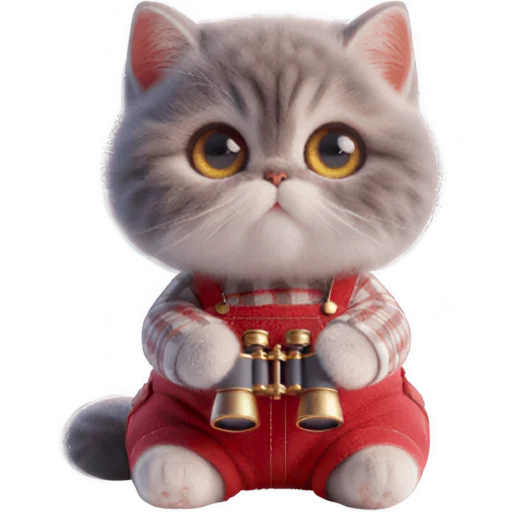 🧐 Стикер «Кот в комбинезоне» для Telegram