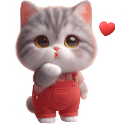 😘 Стикер «Кот в комбинезоне» для Telegram