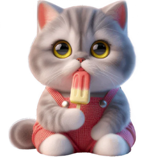 🍦 Стикер «Кот в комбинезоне» для Telegram