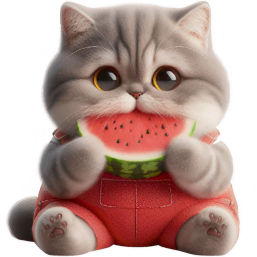 🍉 Стикер «Кот в комбинезоне» для Telegram