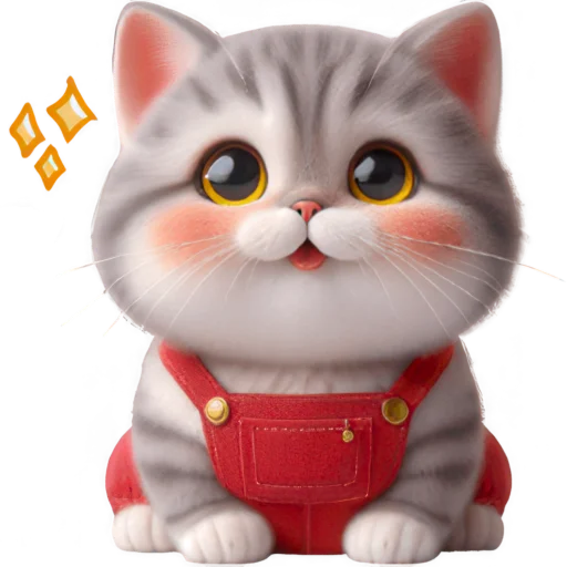 🥰 Стикер «Кот в комбинезоне» для Telegram
