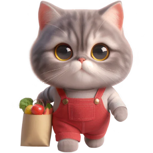 🛍 Стикер «Кот в комбинезоне» для Telegram