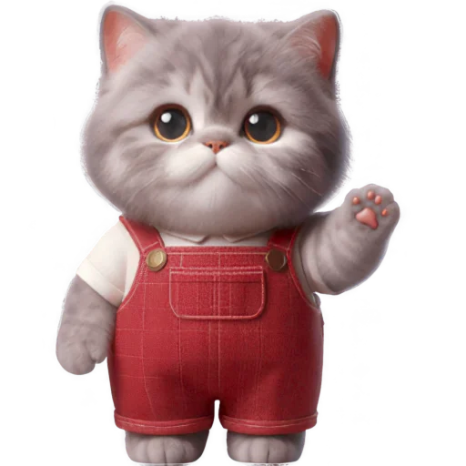 👋 Стикер «Кот в комбинезоне» для Telegram